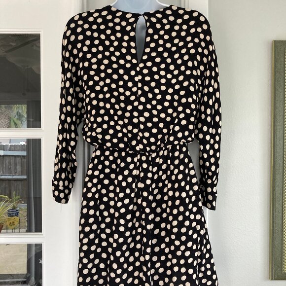 Zara Black Cream Polka Dot Mini Dress  Small - Picture 2 of 8